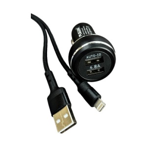 Incarcator auto 4.8A cu cablu tip lightning 12-24V Cod: PG-260I PREMIUM - Img 1