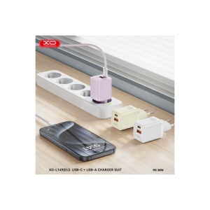 Incarcator retea PD30W XO cu 2 USB cu cablu compatibil Lighting/ Iphone Cod:XO-L149A - Img 3