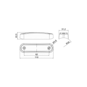 Lampa gabarit 110x30.5, LED, alba, 12-36V, Fristom Cod: FT-045B - Img 3