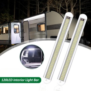 Lampa interior LED cu buton 120SMD 12W 980lm 12-24V Lumina: alba Cod:W15266 - Img 2