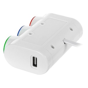 Prelungitor bricheta 3 cai si butoane cu 2USB Cod:1566 - Img 2
