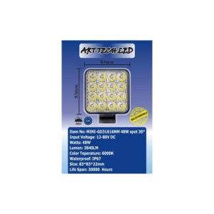Proiector LED Mini 48W Sopt 30Â°, 12/24V Cod: GD31616NM - Img 2