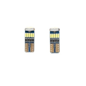 Set 2 becuri LED SMD 12V T10 0,05A lumina rece Cod: BK80042 - Img 1