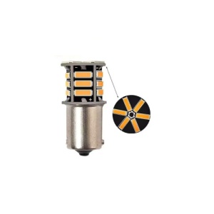 Set 2 becuri o faza T.N. BAU15S 21SMD 12V 300 lumen lumina galbena Cod: HH016 - Img 2