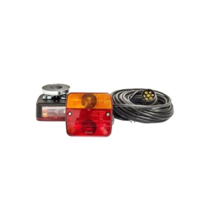 Set lampi magnetice pentru remorca, fisa 7 pini, cablu intre stopuri de 2.5m, cablu fisa 7.5m 12 V Cod: BK69080 - Img 1