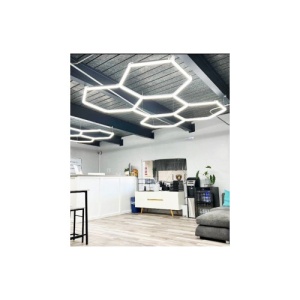 Set lumini LED hexagonale 168W 6000K alb rece pentru tavan atelier sau garaj Cod: HEX3 - Img 2