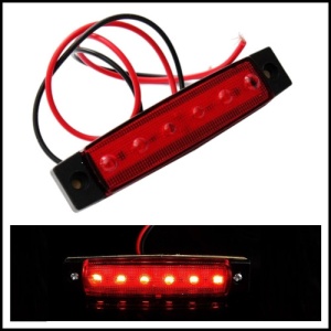 14 x 51 Lampa laterala 6 LED-uri 12v lumina rosie - Img 1