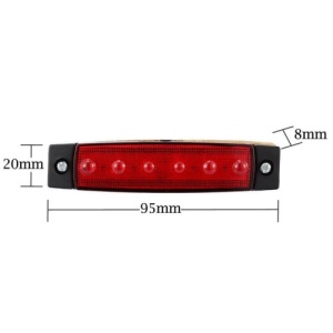 14 x 51 Lampa laterala 6 LED-uri 12v lumina rosie - Img 2