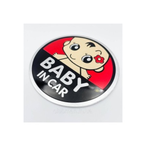 Abtibild "BABY IN CAR" fundal rosu -forma in relief Cod:TS-121 - Img 2