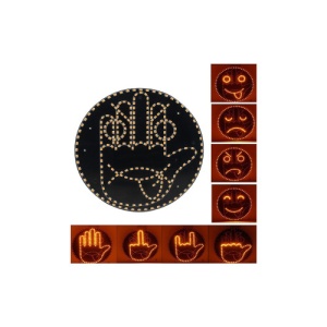Panou LED tip emoticon zambaret , programabil, cu afisaje personalizabile controlate din telecomanda 12 gesturi Cod: FS-1804 - Img 4
