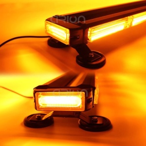 Proiector / Rampa girofar cu functie stroboscopica 12-24V lumina Portocalie Cod: AS-COB-8-4S cu baza magnetica - Img 1