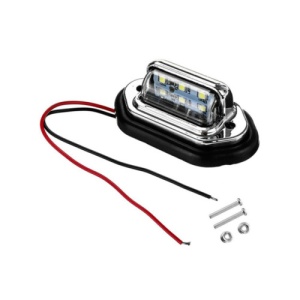 Set 2 lampi numar carcasa cromata lumina:alba / 12V-24V (Set 2 buc) Cod:2102501A/CH - Img 2