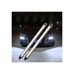 Set lumini de zi LED DRL cu functie de semnalizare dinamica Lumina de zi alba / Semnalizare dinamica galbena 12V Cod: ZC-D3 - Img 2