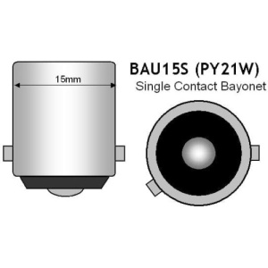 Bec cireasa 3W COB BAU15S lumina galbena 12V ( Tip nou ASIMETRIC ) - Img 2