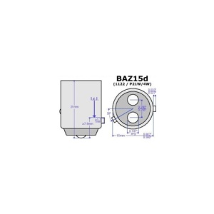 Bec doua faze asimetric 12V BAZ15D P21/4W Narva Cod: 17881 - Img 2
