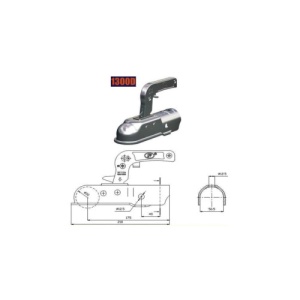Cupla remorca rotunda 1300 kg ax 50 mm Cod: ZSK-1300D - Img 2