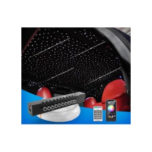 Kit fibra optica LED RGB+W plafon instelat cu efect meteorit si Stea Cazatoare 700 fire ,3m 12V Cod: HH-4-700 - Img 1