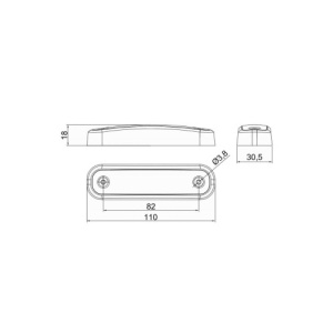 Lampa gabarit 110x30.5, LED, galbena, 12-36V, Fristom Cod: FT-045Z - Img 2