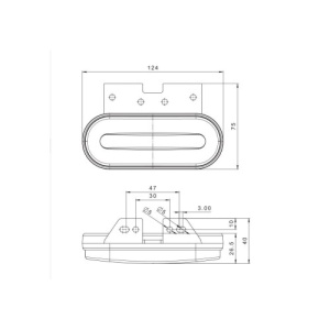 Lampa gabarit 124x51 LED galbena cu suport 12-36V Fristom Cod: FT-070Z+K - Img 2