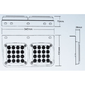 Lampa stop SMD 2001AR (dreapta) Voltaj: 12V-24V Nr. led-uri: 32 SMD Rezistenta la apa: IP66 - Img 3