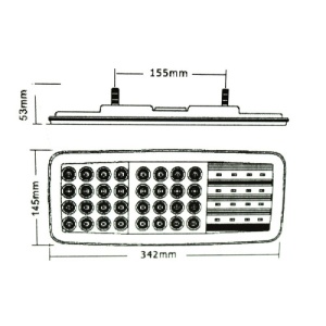 Lampa stop SMD 2027R (dreapta) Voltaj: 24V Nr. led-uri: 44 SMD Rezistenta la apa: IP66 - Img 2