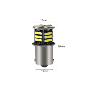 Set 2 becuri o faza T.V. BA15S 21SMD 12V 300 lumen lumina alba Cod: HH013 - Img 3