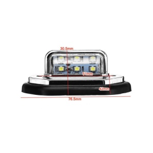Set 2 lampi numar carcasa cromata lumina:alba / 12V-24V (Set 2 buc) Cod:2102501A/CH - Img 3