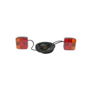 Set lampi magnetice 12V pentru remorca, fisa 7 pini, cablu 7.5m + cablu 2.5m Cod: BK69173 - Img 1