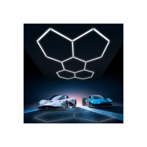 Set lumini LED hexagonale 168W 6000K alb rece pentru tavan atelier sau garaj Cod: HEX3 - Img 4