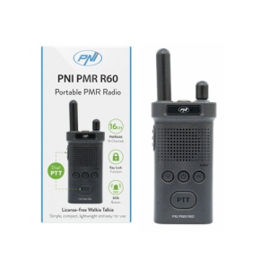 Statie radio portabila PNI PMR R60 446MHz, 0.5W, Scan, blocare taste, SOS, Monitor, acumulator 1200mAh - Img 1