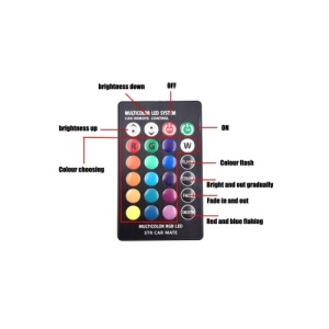 Bec T10 RGB cu telecomanda frecventa IR â€“ T10, 6 LED SMD 5050 RGB 12V Cod: HH027 - Img 2