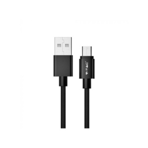 Cablu de date Type C , V-TAC, Seria Silver, Negru, 1m Cod: VT-5322 - Img 1