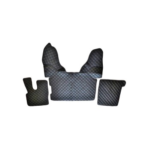 Covor auto imitatie piele dedicat Camion DAF XF 106 cutie automata Negru/Rosu Cod:LUX-533 - Img 1
