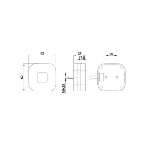 Lampa gabarit 62x62, LED, galbena, 12-36V, Fristom Cod:FT-027-Z - Img 2