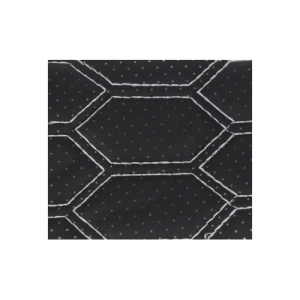 Material imitatie piele tapiterie hexagon cu gaurele negru/cusatura gri Cod: Y03NG - Img 1