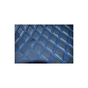 Material imitatie piele tapiterie romb negru/cusatura albastra Cod: Y01NA - Img 1
