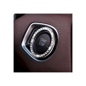 Ornament argintiu universal pentru buton start-stop, cu cristale stralucitoare Cod: JS-21 - Img 2