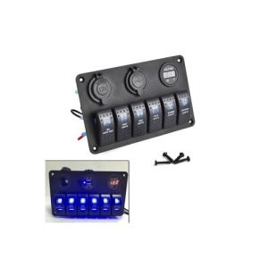 Panou cu voltmetru, USB, prizÄƒ 12V È™i 6 Ã®ntrerupÄƒtoare Cod: SP10 - Img 6