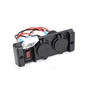 Panou intrerupator cu mufa bricheta si USB 12V Cod: SP-030 - Img 1