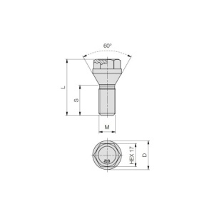 Prezoane pentru jante de aluminiu,cap scurt, dimensiuni M12x1,5 mm, lungime 26 mm, cu con drept Cod: B203 - Img 2