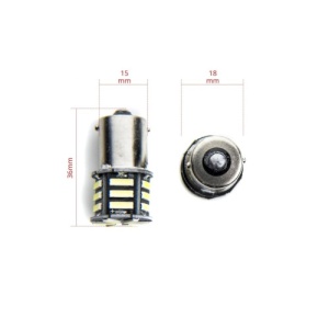 Set 2 becuri o faza T.V. BA15S 21SMD 12V 300 lumen lumina alba Cod: HH013 - Img 4
