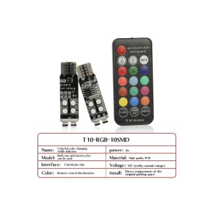 Set 2 becuri pozitie RGB cu telecomanda frecventa RF-T10, 10 LED SMD 2835 RGB 12V Cod: ZC-RF1 - Img 3