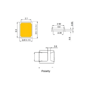 Set 50 bucati LED SMD 2835 lumina albastra - Img 2