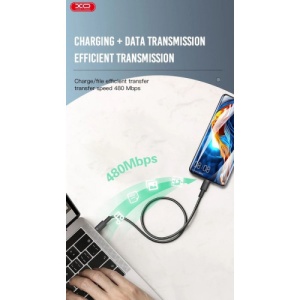 Cablu pentru incarcare 100W Quick Charge si transfer date Type-C la Type-C 1,5 metri COD: XO-Q199 - Img 3