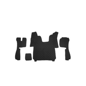 Covor auto imitatie piele dedicat Camion Scania R 2016, un scaun pneumatic,Cutie automata Negru/Rosu Cod:LUX-893 - Img 1