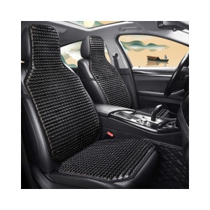 Husa scaun auto cu bile din lemn culoare Neagra 122x42cm Cod: PGP08 - Img 2