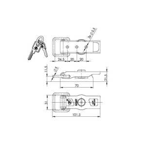 Inchizator oblon remorca cu cheie 400 kg pentru siguranta marfii Cod: ZB-13 - Img 2