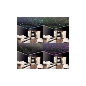 Kit fibra optica plafon instelat LED RGB cu telecomanda si sursa de alimentare 0,75mm 295 fire 3 metri 12V Cod: HH-2953 - Img 4