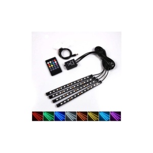 Kit interior LED 12 SMD RGB cu telecomanda si aplicatie BTT 22cm Cod: JS01-5V - Img 2