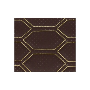 Material imitatie piele tapiterie hexagon cu gaurele maro/cusatura bej Cod:Y03MB - Img 1